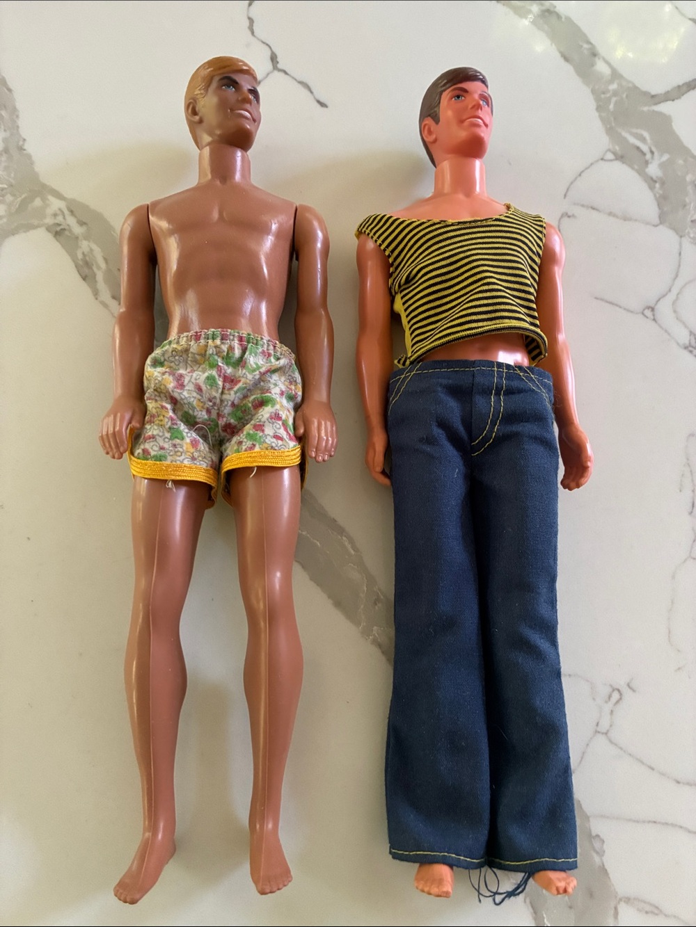 2 Barbie Ken Dolls - 1968 Malibu Ken and Talking Ken